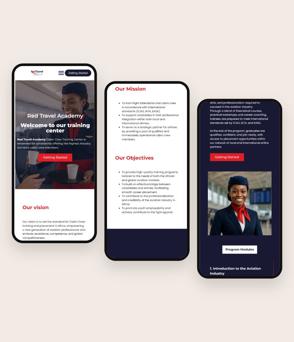 Red Travel Academy sur mobile